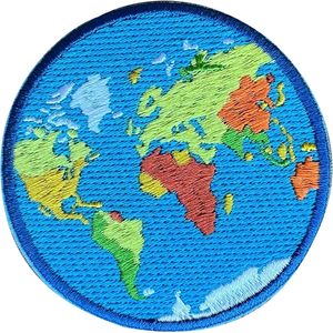 Custom Globe Embroidery Patch 3 Inches Iron On Sew On Travel <b>Applique</b> Fabric Nonwoven Felt Patch For Bags - Product Image 1