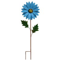 Lot de 3 mangeoires à oiseaux en fer attrayantes et piquets de barrière de jardin Design de fleurs colorées et de nichoirs pour l'extérieur