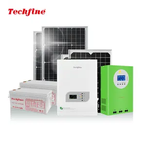 Techfine Solar Off-Grid-Solaranlage 5kW 2kW 3kW netz unabhängige Solaranlage Komplettes Solarpanels ystem für zu Hause