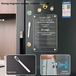 Tableau magnétique effaçable en acrylique pour réfrigérateur, avec fonction <span class=keywords><strong>de</strong></span> <span class=keywords><strong>calendrier</strong></span>, <span class=keywords><strong>de</strong></span> tableau d'affichage <span class=keywords><strong>de</strong></span> messages et <span class=keywords><strong>de</strong></span> tableau <span class=keywords><strong>de</strong></span> notes, pour l'écriture et la planification, sensation haut <span class=keywords><strong>de</strong></span> gamme - Product Image 2