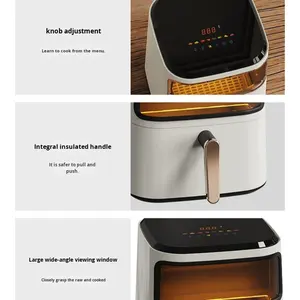 <span class=keywords><strong>Freidora</strong></span> de Aire, <span class=keywords><strong>Freidora</strong></span> de Aire Doméstica con Pantalla Táctil, Plástico PP, Multifunción, 6.1-8.0L, Totalmente Automática, Visible, Eléctrica, 1350W - Product Image 5