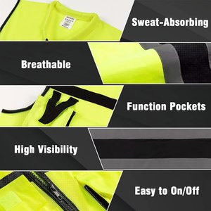 Fabricante de alta calidad Hi Vis Green Jacket Chaleco de seguridad de invierno Tiras reflectantes Algodón Chaleco de trabajo de alta visibilidad Fluorescente - Product Image 3