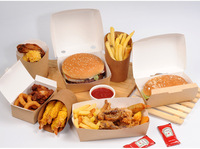 Boîtes en papier jetables de restauration rapide pour boeuf poulet riz Hamburger aliments frits famille Snack plateau fleur boîte seau