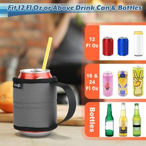 Funda Aislante de Neopreno para Latas de Bebidas, Antideslizante, con Asa, para Enfriar Latas y Botellas - Product Image 5