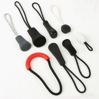 Passe-fermeture à glissière en caoutchouc décoratif, 10 pièces, cordon en Nylon, extractible pour Extension de fermeture éclair