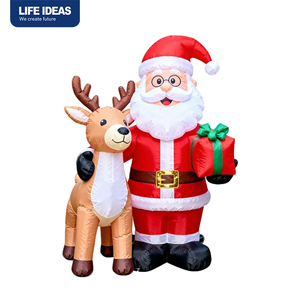 Décorations gonflables de Noël pour l'extérieur, Père Noël gonflable de 4 pieds avec LED intégrées pour décorations de Noël - Product Image 4