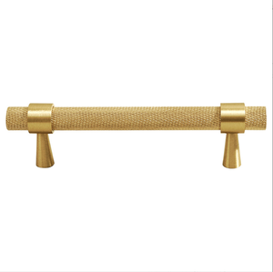 Puxadores de Armário Clássicos de Luxo em Latão Sólido Escovado Dourado com Dupla Face Serrilhada, Disponíveis em Vários Tamanhos, Marca Handy - Product Image 1