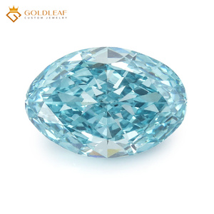 Diamantes de Laboratorio Coloridos Goldleaf con Certificado IGI, Azul Claro Fantasía, Forma Ovalada, 1ct 2ct 3ct, VVS VS, Diamante Cultivado en Laboratorio - Product Image 3