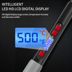 <span class=keywords><strong>Soldador</strong></span> eléctrico con pantalla LCD <span class=keywords><strong>de</strong></span> 60W, 110, 240V, temperatura ajustable, soldadores eléctricos, llave personalizada OEM, potencia CHINA - Product Image 4