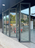 Puerta Plegable de Doble Vidrio Templado, Insonorizada, Resistente al Viento, Aislamiento Térmico, Rotura Térmica, Moderna, para Apartamentos, Villas y Centros Comerciales