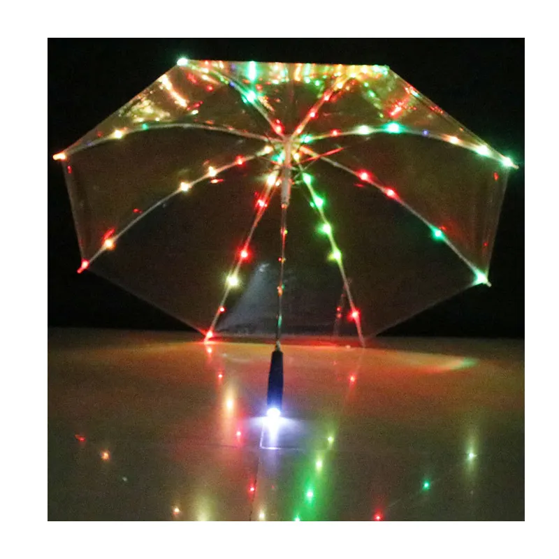 Высокое качество изготовленный на заказ логос напечатал 8 ребер светодиодное сценическое освещение, зонт с изменениемcolorful подсветкой; Светящаяся обувь;