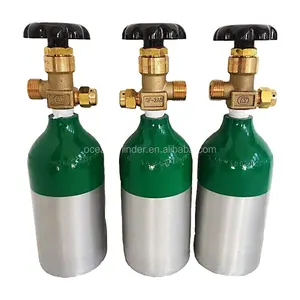ISO7866 silinder Gas oksigen medis portabel aluminium 1,0l Harga 1.3kg silinder oksigen tekanan tinggi