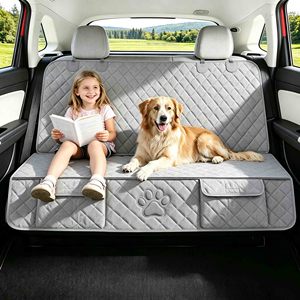 Housse de siège de voiture pour chien pour siège arrière, protection imperméable pour siège arrière, housse antidérapante pour siège arrière pour animaux de compagnie, taille universelle adaptée aux voitures et aux camions - Product Image 5
