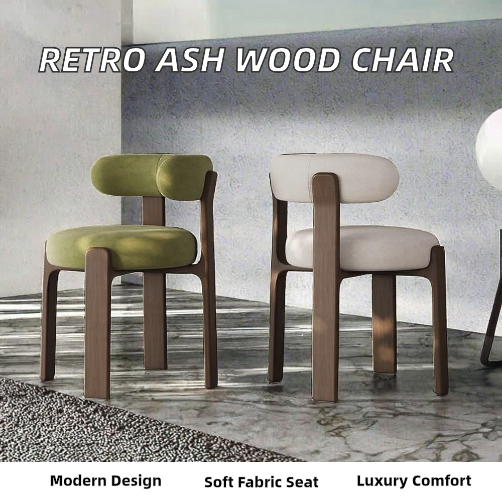Modern Upholstered Dining Chair – Soft Fabric Bag Chair with Light Luxury Design for Apartment, Dining Room & Home Furniture - View 2