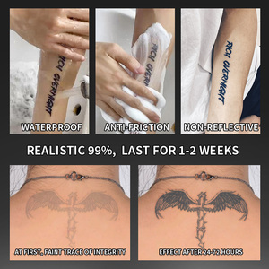 Spada <span class=keywords><strong>con</strong></span> ali d'angelo temporaneo tatuaggio Semi permanente tatuaggio impermeabile per 2 settimane realistico tatuaggio a base di erbe per il corpo del braccio - Product Image 5