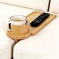 Multifunctionele bamboe houder voor op de bank, dienblad voor snacks en ontbijt, opbergbak voor fruit, voor de bank of fauteuil.