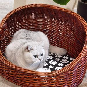 Hot Selling Natural Thick Wicker Kennel Pet Dog Pet Woven <b>Basket</b> <b>Willow</b> Pet House - Product Image 4