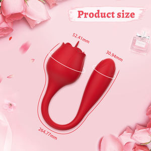 Vibrator Ylove Rechargeable untuk Wanita, Desain Mawar Merah Lentur untuk Kenikmatan Vagina & Klitoris, Mainan Seks Dewasa, Masturbator - Product Image 2