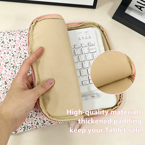 Housse de <span class=keywords><strong>tablette</strong></span> de 11 pouces pour iPad Pro/HUAWEI/Samsung/<span class=keywords><strong>Lenovo</strong></span>/Surface, motif floral matelassé, multi-compartiments, <span class=keywords><strong>pochette</strong></span> portable pour <span class=keywords><strong>tablette</strong></span> - Product Image 4
