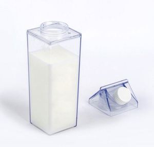 Custom Wholesales Clear <b>Plastic</b> Acrylic Milk <b>Water</b> <b>Bottle</b> Botella Agua De Transparent Leche Bouteille En Carton - Product Image 2