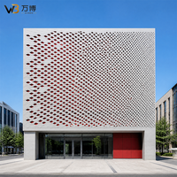 Panneau mural en aluminium perforé diamanté, revêtement PVDF, bardage de façade pour la décoration extérieure des centres commerciaux et des hôtels