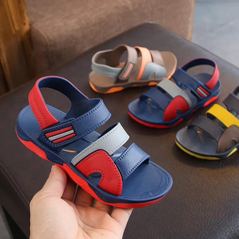 2022 Cheap Kids Sports Casual Student Leather Sandals Soft Non Slip Fashion Summer Children Sandals for Boys Flat Beach Shoes
