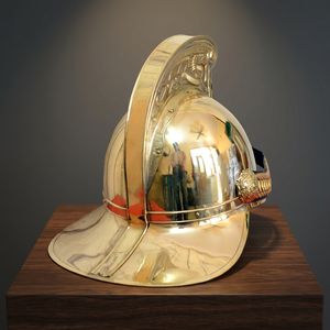 Antique Metal Brass Fireman Helmet Polished Round Shape Creative Cultural Collectible Artifact - Product Image 1