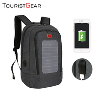 Mochila para Portátil con Panel Solar, Gran Capacidad, Resistente al Agua, Carga USB, Estilo Vintage, Unisex, para Viajes de Negocios