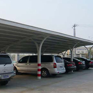 Abri voiture en acier à toit plat, structure thermolaquée, design moderne, pour stationnement de 2 voitures, étanche, utilisation extérieure, fabriqué à Guangzhou - Product Image 1