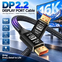 Câble DisplayPort Ultra Haute Définition 16K 8K, Câble Noir DP vers DP, DP2.2 2.0 1.4 pour Moniteur de Jeu, PC, Ordinateur Portable, OEM ODM