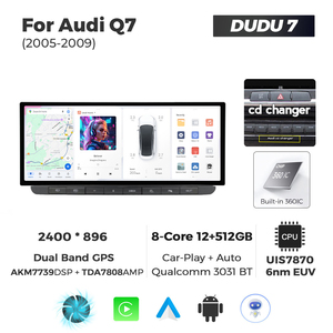 Lecteur multimédia Android pour voiture MEKEDE, Car-play Auto 2K DUDU7, <span class=keywords><strong>autoradio</strong></span> double bande GPS WiFi pour Audi Q7 2005-2015 - Product Image 4