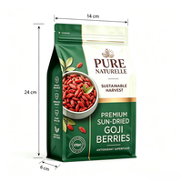 Bolsa de Embalaje para Bayas de Goji, Libre de BPA, Personalizada, de 250g, con Fondo Plano, Cierre Hermético, Fácil de Abrir, con 8 Sellos Laterales
