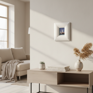 Cornice Fotografica Rotonda Bianca 150x200 mm, Arte da Parete Incorniciata - Product Image 3