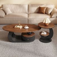 Table basse de rangement combinée moderne de style crème, en bois durable et respectueux de l'environnement, avec cadre métallique facile à nettoyer, certifiée ISO 9001