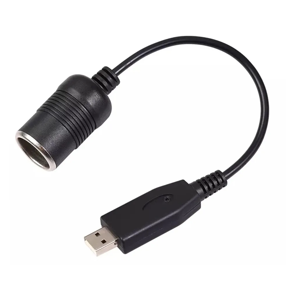 Kabel Adaptor Soket Pemantik Rokok Mobil 5V USB A Ke 12V 12 Inci untuk Monitor Parkir Mobil DVR Kawat Dashcam