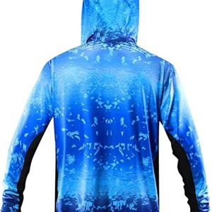เสื้อตกปลาแขนยาวแบบสั่งทำพิเศษ ป้องกันรังสียูวี ระบายอากาศได้ดี แห้งเร็ว พร้อมฮู้ด - Product Image 5