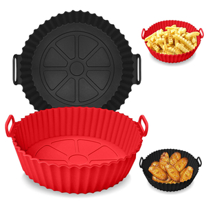 Reusable Food Grade Heat Resistant Easy Cleaning <b>air</b> <b>Fryer</b> Silicone Pot <b>Round</b> Adjustable Collapsile Silicone <b>air</b> <b>Fryer</b> <b>Liners</b> - Product Image 1