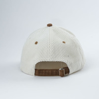Gorras de Pana de Alta Calidad de 6 Paneles, Gorras con Logotipo Bordado, Estilo de Ala Ligeramente Curvada