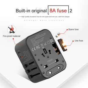 Loại Kép C 33.5W Đầu Ra Sạc Nhanh <span class=keywords><strong>3USB</strong></span> Xách Tay Mới Nhất Sạc Du Lịch Với Biểu Tượng Tùy Chỉnh - Product Image 5