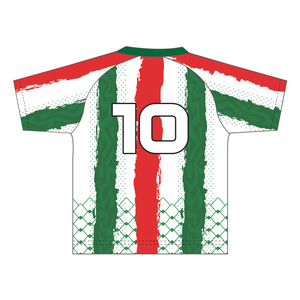 Camiseta de fútbol con cuello redondo, ropa de calle de estilo nacional personalizada, camisetas de fútbol, camiseta de <span class=keywords><strong>Argelia</strong></span> con rayas rojas y verdes - Product Image 2