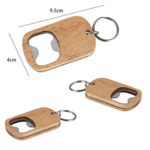 Porte-clés écologiques personnalisés avec décapsuleur, vente en gros d'usine, décapsuleur en bois vierge, porte-clés gravé au laser avec logo - Product Image 3