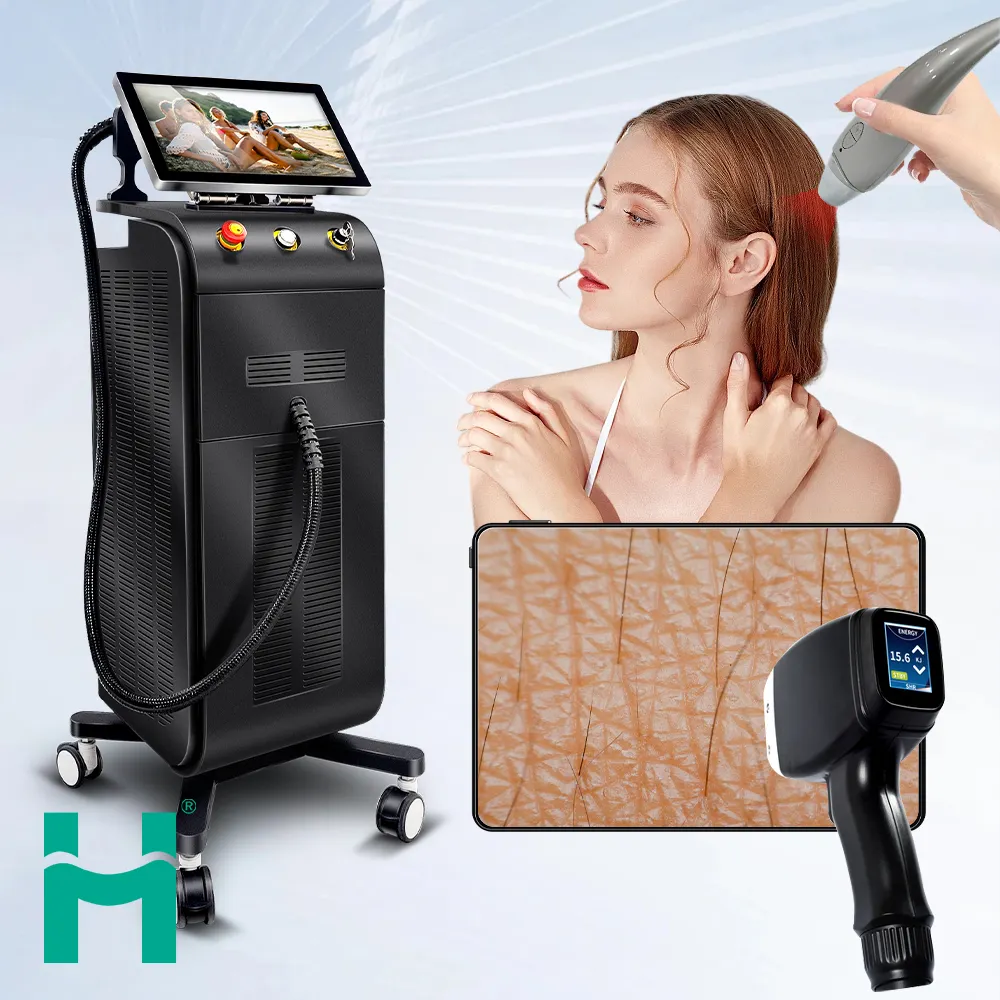 CE TUV ISO laser Titanium Triple wave ice diodo 808nm Diode Laser penghilang rambut 755 808 1064 mesin Pencabut bulu untuk salon