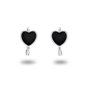 E3690 ต่างหูรูปหัวใจ ทองคำขาว ประดับโอปซิส สำหรับผู้หญิง เครื่องประดับแฟชั่นคลาสสิก - Product Image 1