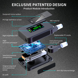 Pengukur alkohol napas portabel sel bahan bakar presisi tinggi Monitor alkohol Breathalyzer <span class=keywords><strong>Sensor</strong></span> alkohol Checker Meter - Product Image 6