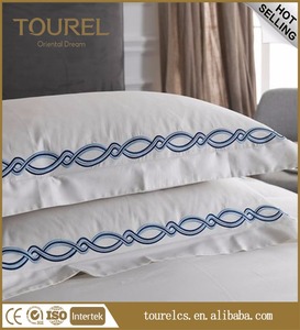 Cama <span class=keywords><strong>de</strong></span> hotel/Sala hojas, 100% poliéster algodón <span class=keywords><strong>blanco</strong></span> llano Hotel sábanas - Product Image 2