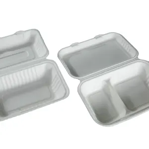 Phân Hủy Sinh Học Dùng Một Lần Mía Bã Mía Takeaway Container Thực Phẩm Burger Vỏ Sò