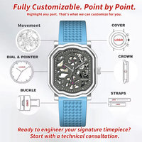 Nouvelle conception Montre de plongée mécanique squelette classique de style professionnel avec logo à aiguilles, automatique, étanche, 46MM, design irrégulier
