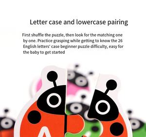 Cartes de jouet assorties de mots d'animaux Casse-tête de reconnaissance de lettres pour la petite enfance pour le développement de l'intelligence Jeu pour enfants - Product Image 4