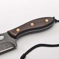 Bushcraft Couteau AUS-8 Pleine Saveur de Couteau En Plein Air avec En Cuir Gaine Camping En Plein Air Couteau avec Étui En Cuir