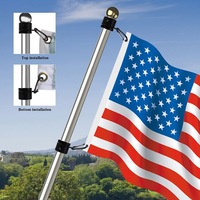 Mât de drapeau rotatif à 360 degrés Anneaux de montage en aluminium Mât de drapeau anti-enveloppement Anneaux d'installation Clip Support de poteau fixe